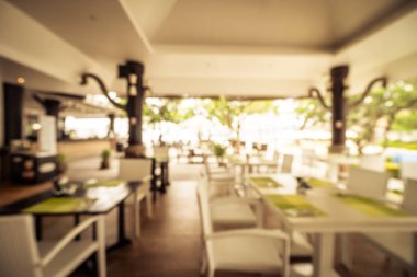 Arka plan için soyut bulanık restoran ve kafenin içi