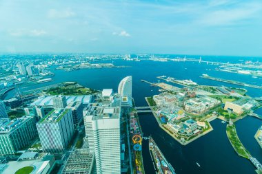 Güzel dış yapı ve Mimarlık Yokohama şehir manzarası Japonya