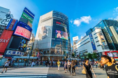 Tokyo, Japan Jul 29, 2018 : Shibuya intersection or crossing is the popular and landmark place in tokyo for shopping eating and have a lot of pedestrain in here clipart