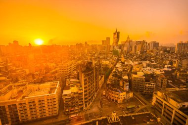 Bina Cityscape macau şehir manzarası güneş doğarken güzel mimari