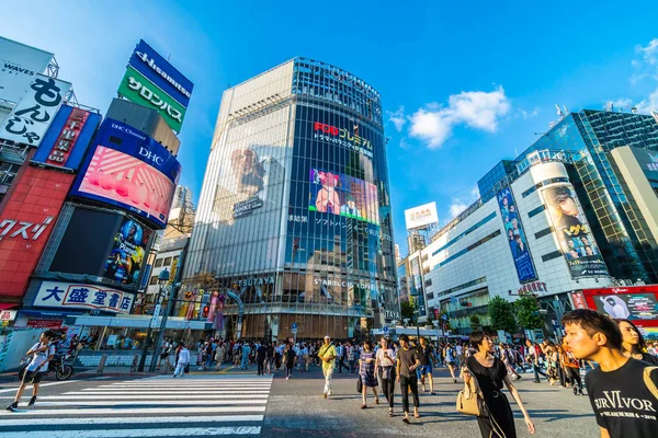 Федерація Липня 2018 Перетинання Shibuya Або Перетину Популярним Орієнтир Місце — стокове фото