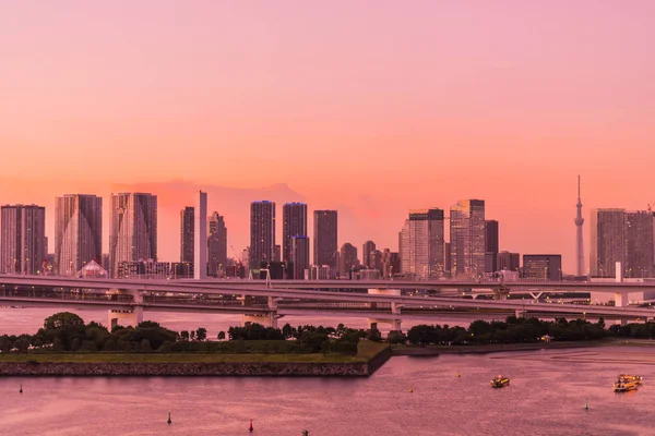 Hermosa Arquitectura Edificio Paisaje Urbano Ciudad Tokyo Con Puente Del —  Fotos de Stock