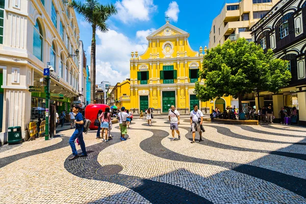 Cina Macao Settembre 2018 Bellissimo Vecchio Edificio Architettura Con Chiesa — Foto Stock