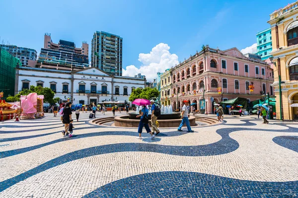 China Macau Setembro 2018 Edifício Arquitetura Antiga Bonita Torno Praça — Fotografia de Stock