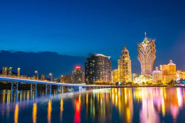 Bina Cityscape macau City geceleri güzel mimari
