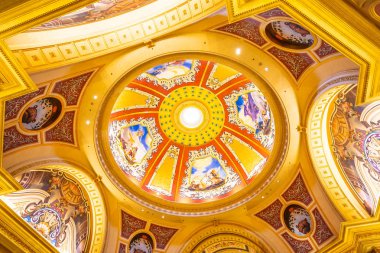 Çin, Makao - 10 Eylül 2018 - güzel lüks otel resort ve macau şehir Venedik Simgesel Yapı casino oyunu