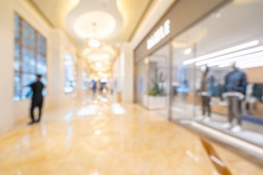 Arkaplan için mağaza içi soyut bulanıklık ve odaklanmış alışveriş merkezi