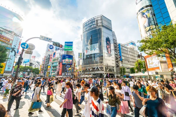 Tokio Japón Jul 2018 Intersección Cruce Shibuya Lugar Popular Emblemático —  Fotos de Stock