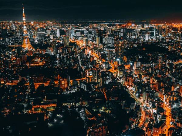 Krásné Město Architekturou Budovou Tokyo Město Japonsko Noci — Stock fotografie