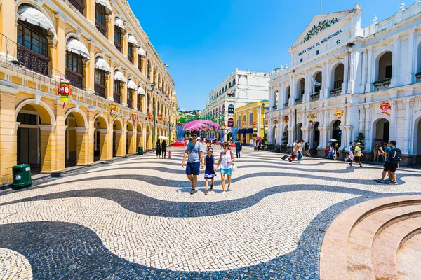 China Macau Setembro 2018 Edifício Arquitetura Antiga Bonita Torno Praça — Fotografia de Stock