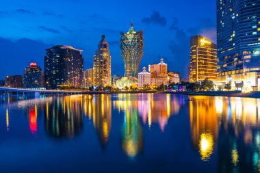 Bina Cityscape macau City geceleri güzel mimari