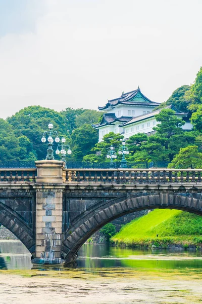 Gyönyörű Régi Építészet Császári Palota Vár Árok Bridge Tokió Város — Stock Fotó