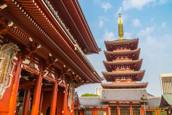 Magnifique Bâtiment Architecture Sensoji Temple Est Célèbre Endroit Visiter Dans — Photo