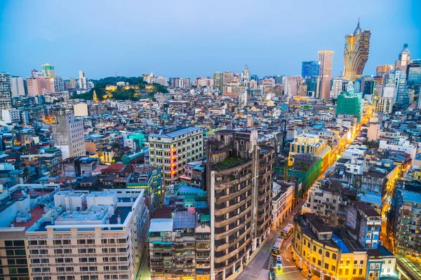 Beautiful Architecture Building Cityscape Macau City Skyline Night — Stock Photo, Image