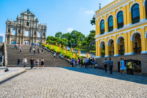 China Macau September 2018 Prachtige Oude Architectuur Bouwen Met Ruïne — Stockfoto