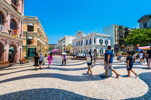 China Macau Setembro 2018 Edifício Arquitetura Antiga Bonita Torno Praça — Fotografia de Stock