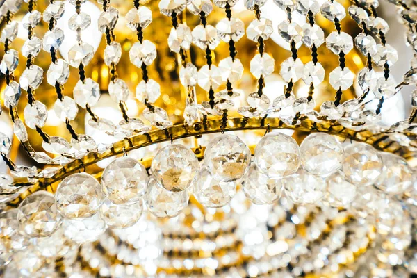 Lustre Cristal Luxo Bonito Decoração Interior Quarto — Fotografia de Stock