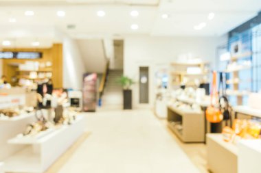 Bulanıklık bokeh ve ufuk alışveriş merkezi Mağazası iç arka planı için