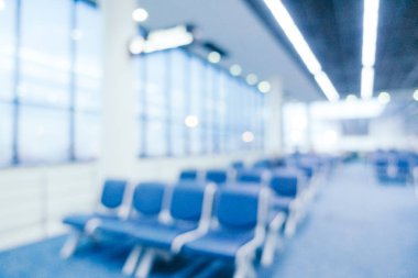 Soyut bulanıklık ve arka plan için Havaalanı terminal iç defocused