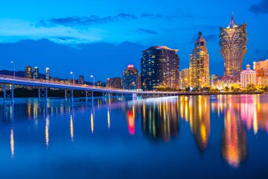 Bina Cityscape macau City geceleri güzel mimari