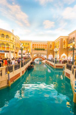 Macau, Çin - 8 Eylül 2018: Venedik m dönüm noktası olan