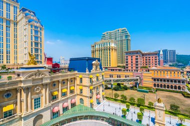 Çin, Makao - 11 Eylül 2018 - güzel lüks dış mimari yapı otelin çare macau şehir manzarası
