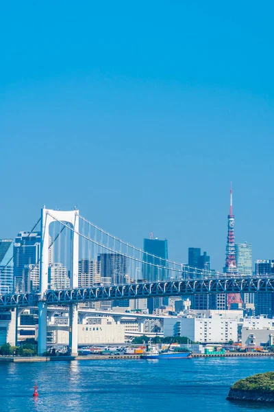 Vacker Arkitektur Byggnad Stadsbilden Tokyo Stad Med Regnbågsbron Japan — Stockfoto