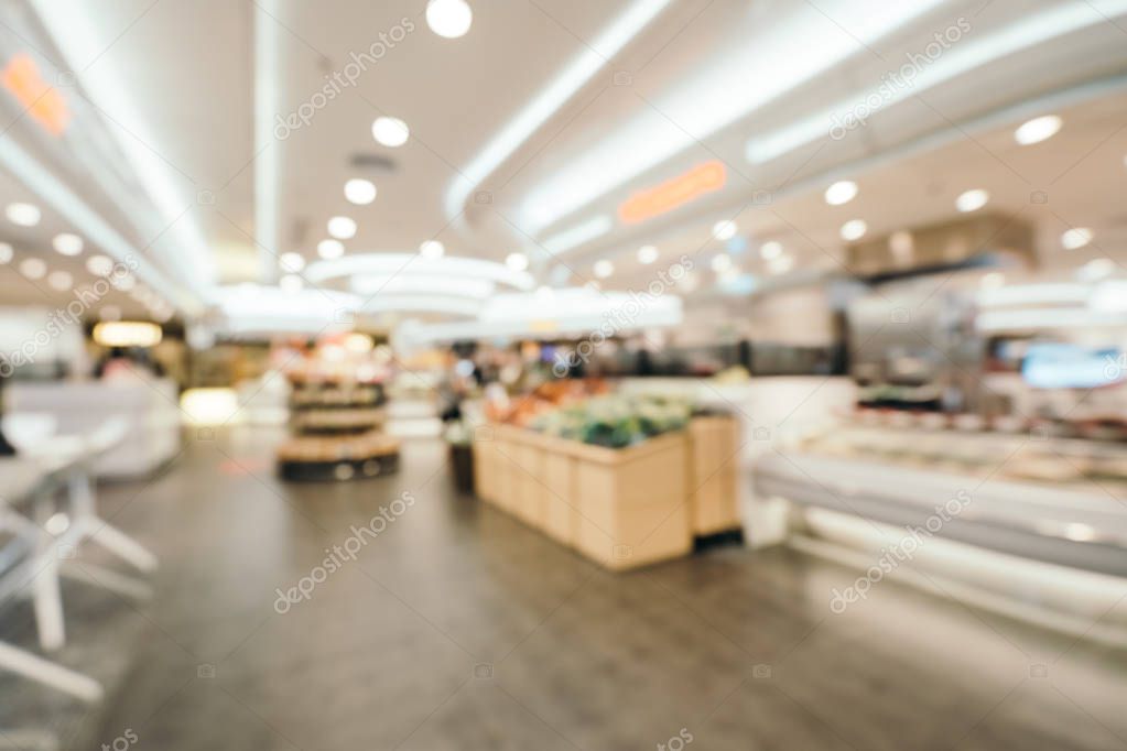 Abstract blur and defocused supermarket in department store shopping for background
