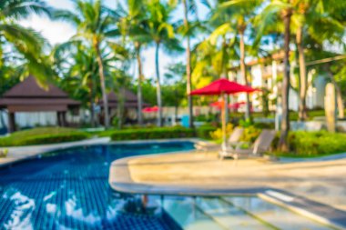 Soyut bulanıklık ve ufuk güzel açık yüzme havuzunda otel ve tatil seyahat ve tatil için