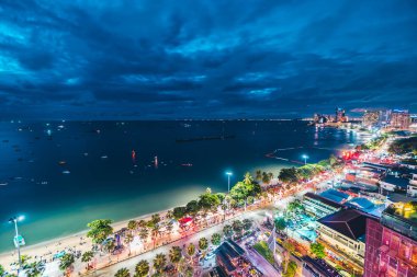 Pattaya City Tayland gece güzel mimari