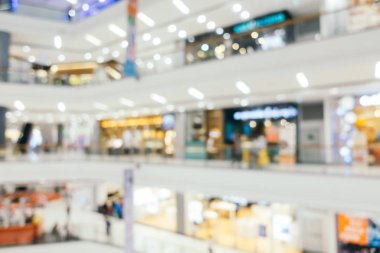 Arkaplan için mağaza içi soyut bulanıklık ve odaklanmış alışveriş merkezi