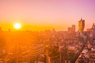 Bina Cityscape macau şehir manzarası güneş doğarken güzel mimari