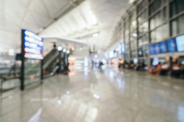 Soyut bulanıklık ve arka plan için Havaalanı terminal iç defocused