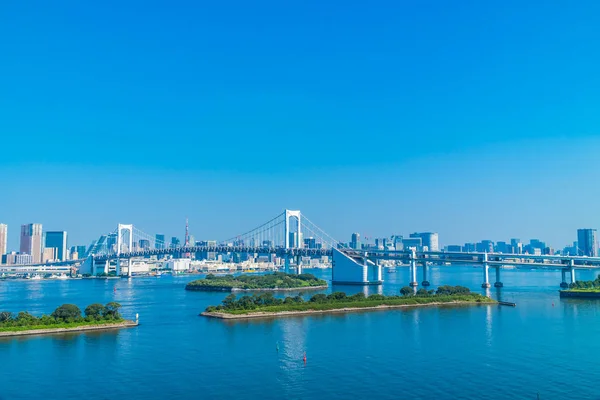 Bella Architettura Costruzione Paesaggio Urbano Della Città Tokyo Con Ponte — Foto Stock