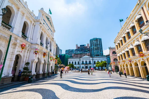 China Macau Setembro 2018 Edifício Arquitetura Antiga Bonita Torno Praça — Fotografia de Stock