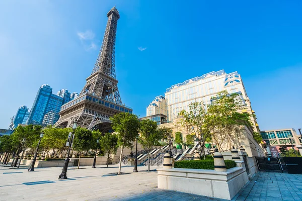 China Macau September 2018 Beautiful Eiffel Tower Landmark Parisian Hotel — Stock Photo, Image