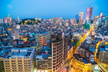 Bina Cityscape macau şehir manzarası geceleri güzel mimari