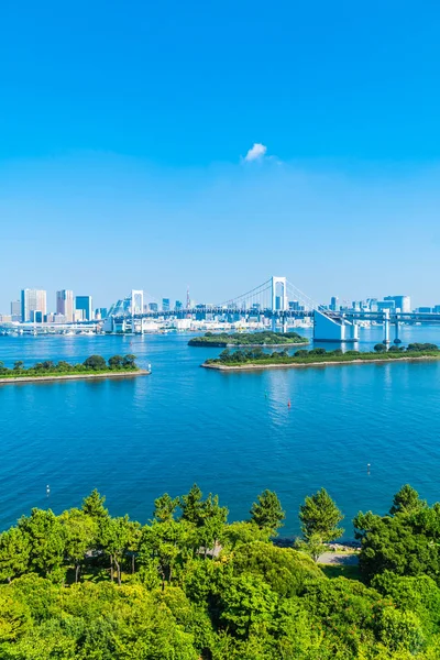 Vacker Arkitektur Byggnad Stadsbilden Tokyo Stad Med Regnbågsbron Japan — Stockfoto