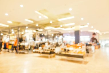 Arkaplan için mağaza içindeki soyut bulanıklık ve odaklanmış alışveriş merkezleri