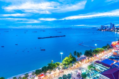 Pattaya City Tayland gece güzel mimari