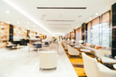 Özet olarak, arka plan için soyut bulanık ve odaksız otel ve lobi iç mekanı