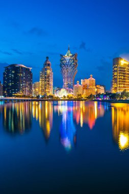 Bina Cityscape macau City geceleri güzel mimari