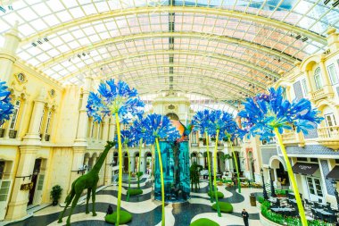 Çin, Makao - 9 Eylül 2018 - güzel lüks iç mgm hotel resort ve macau şehir casino