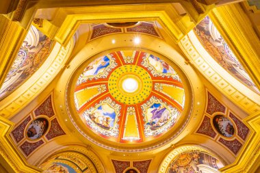 Çin, Makao - 10 Eylül 2018 - güzel lüks otel resort ve macau şehir Venedik Simgesel Yapı casino oyunu