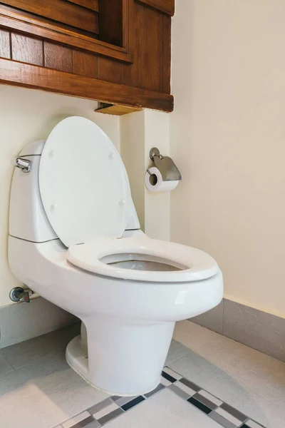 Decoração Assento Tigela Branca Interior Banheiro — Fotografia de Stock
