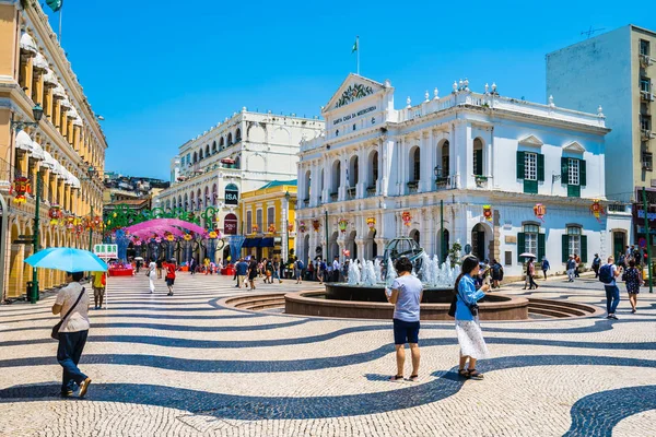 China Macau Setembro 2018 Edifício Arquitetura Antiga Bonita Torno Praça — Fotografia de Stock