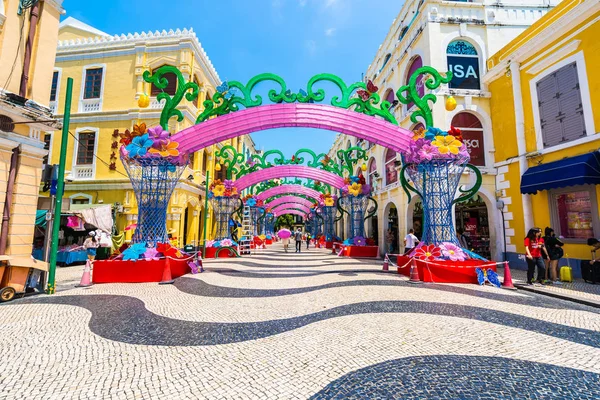 China Macau Setembro 2018 Edifício Arquitetura Antiga Bonita Torno Praça — Fotografia de Stock