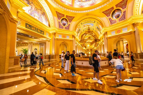 Kína Macau Szeptember 2018 Hotel Gyönyörű Luxus Üdülőhely Kaszinó Játék — Stock Fotó