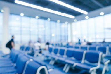 Soyut bulanıklık ve arka plan için Havaalanı terminal iç defocused