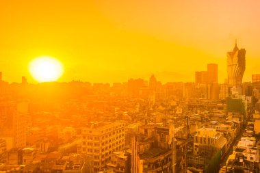 Bina Cityscape macau şehir manzarası güneş doğarken güzel mimari